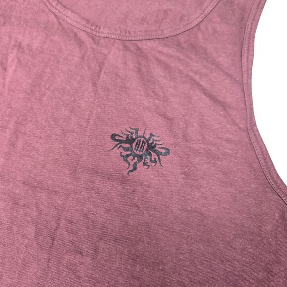 Vintage Bugle Boy Mens Medium Tank Top 100% Cotton Burgundy Aztec Graphic Muscle - Picture 4 of 5